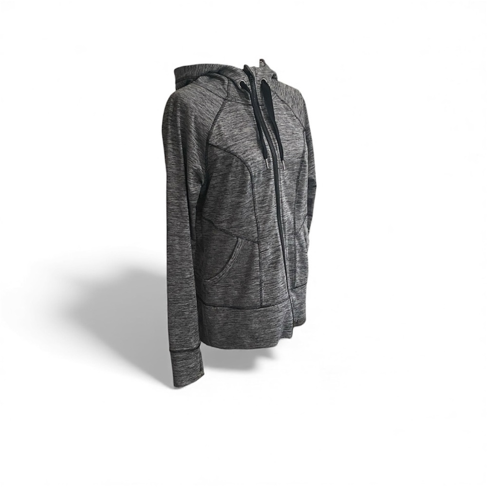 90 Degree Black Gray Space Dye Full Zip Hoodie Jacket Athletic Athleisure Gym - Picture 7 of 9